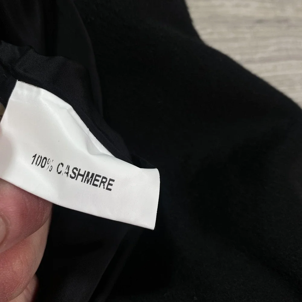 Jos A Bank Cashmere Topcoat Men 44L Black‎ 3 Button Tailored Traveler's Overcoat